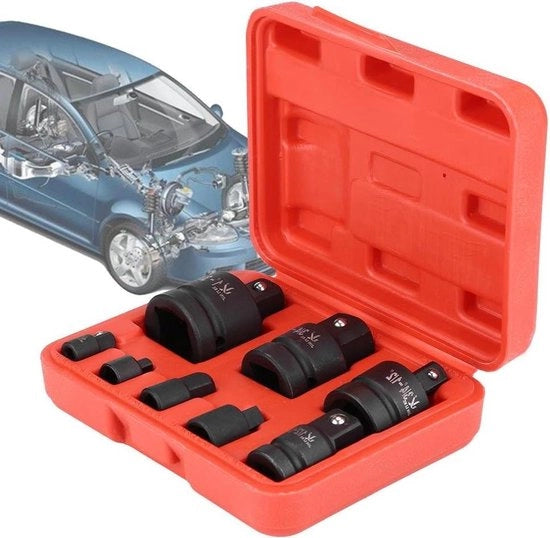 Adattatore set con cassa in plastica - 8 pezzi - 1/4 pollici 3/8 pollici 1/2 pollici 3/4 pollici.