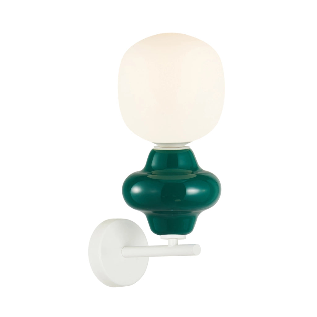 Applique Art Déco ceramica verde/bianca E14 40W Italux