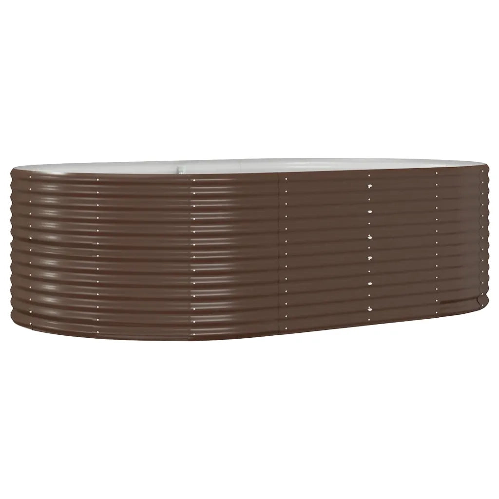 Letto Giardino Acciaio Zincato 212x140x68 cm Marrone 319095