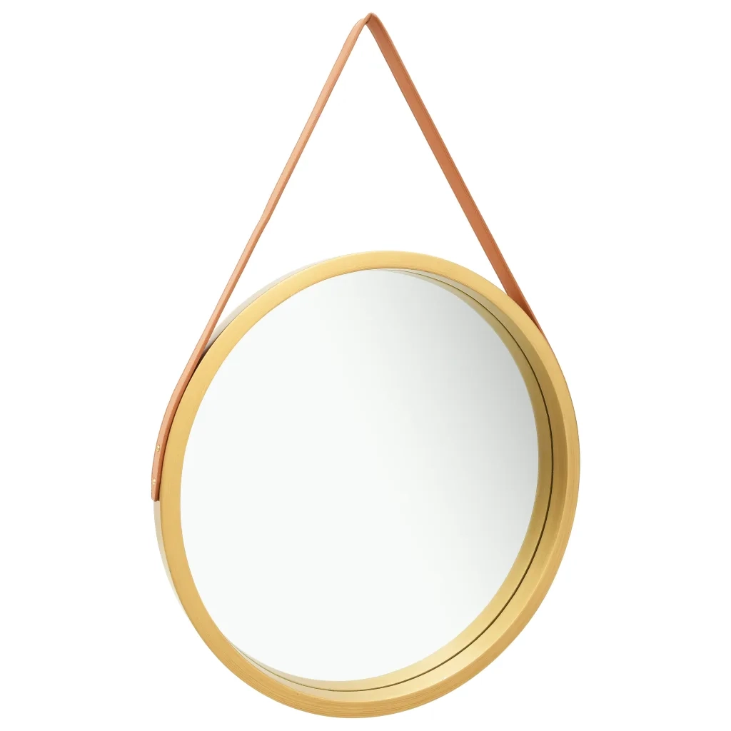 Specchio da Parete con Cinghia 60 cm Oro