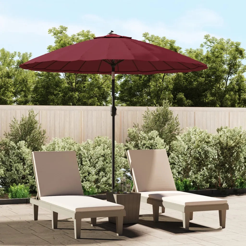 Ombrellone da Esterni-Ombrello da giardino con Palo in Alluminio 270 cm Bord¨°