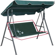 Sedia oscillante sostituzione - cuscino di sedia oscillante di ricambio - protezione per mobili all'aperto - tessuto oxford resistente ai graffi - 127x48x52cm - verde
