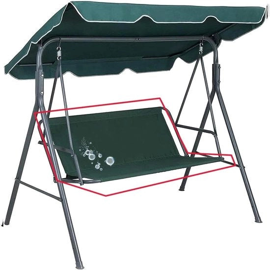 Sedia oscillante sostituzione - cuscino di sedia oscillante di ricambio - protezione per mobili all'aperto - tessuto oxford resistente ai graffi - 127x48x52cm - verde