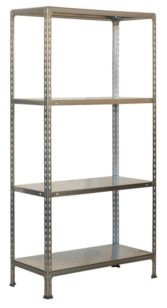 Scaffale in metallo Simon Rack senza viti colore galvanizzato 4 ripiani 1500x800x500 mm Made in Spain
