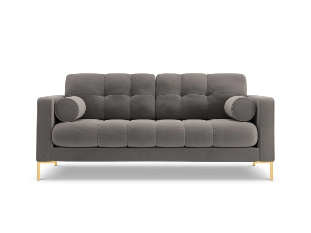 Cosmopolitan Design - Divano "Bali" 2 posti in velluto grigio chiaro 