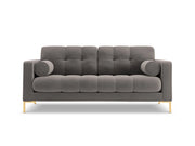 Cosmopolitan Design - Divano "Bali" 2 posti in velluto grigio chiaro 