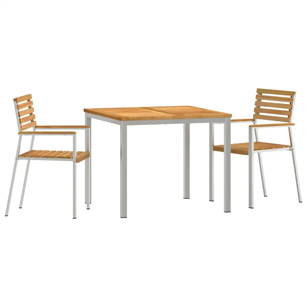 Set da Pranzo per Giardino 3 pcs Marrone Legno di teak solido 3334781