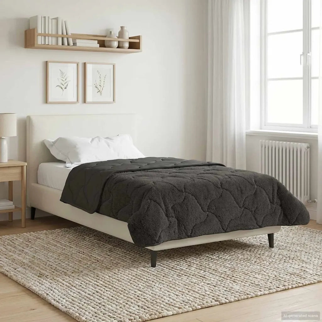 Duvet Invernale Trapuntato Antracite 155 x 220 cm 42026308