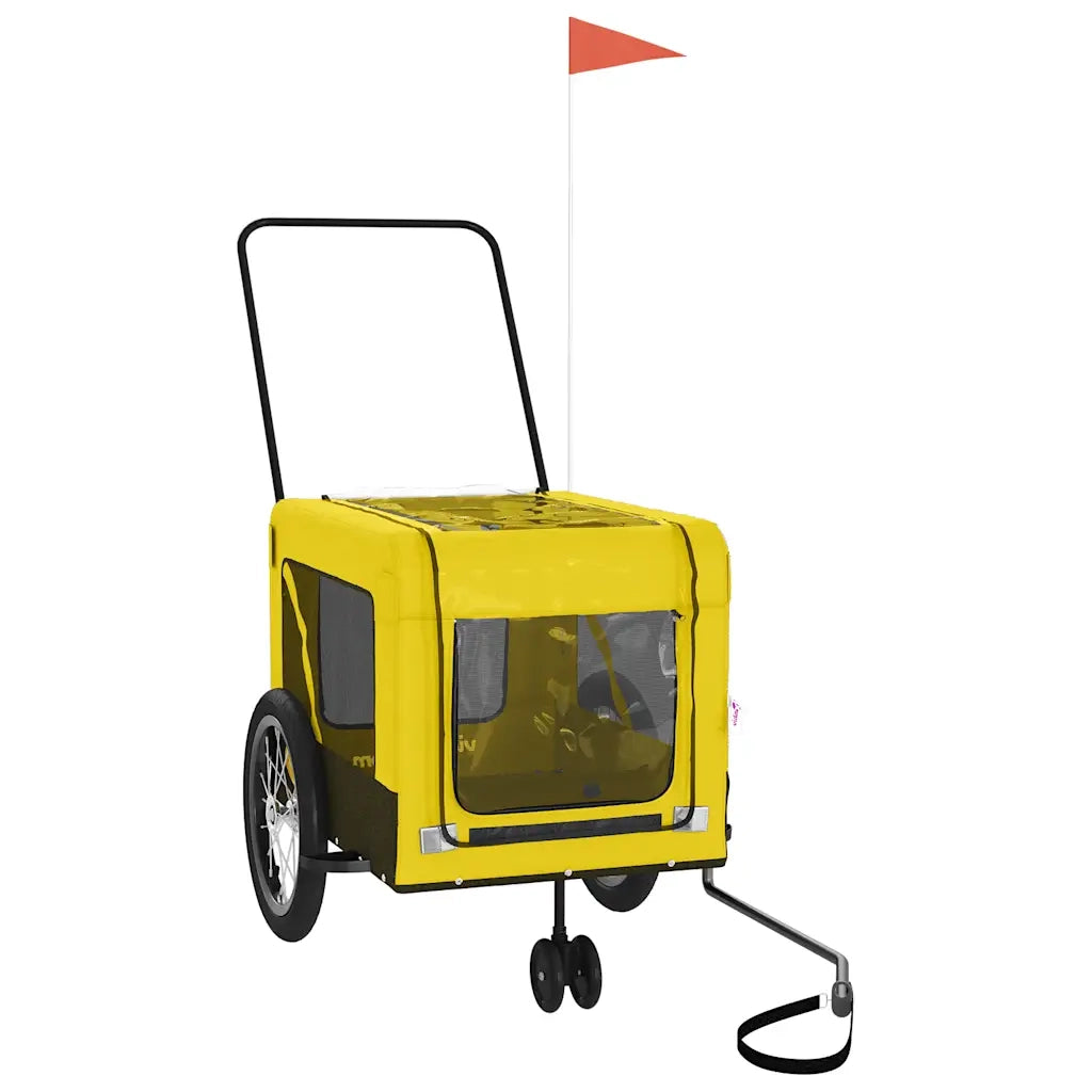 Rimorchio da Bici per Animali Giallo e Nero Oxford e Ferro CFW6263461