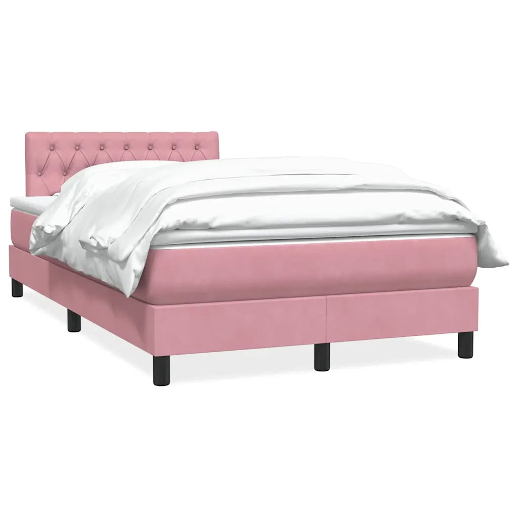 Giroletto a Molle con Materasso Rosa 120x220 cm in Velluto 3316544