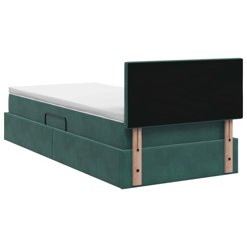 Letto con Contenitore Verde Scuro 100 x 200 cm Velluto 3458790