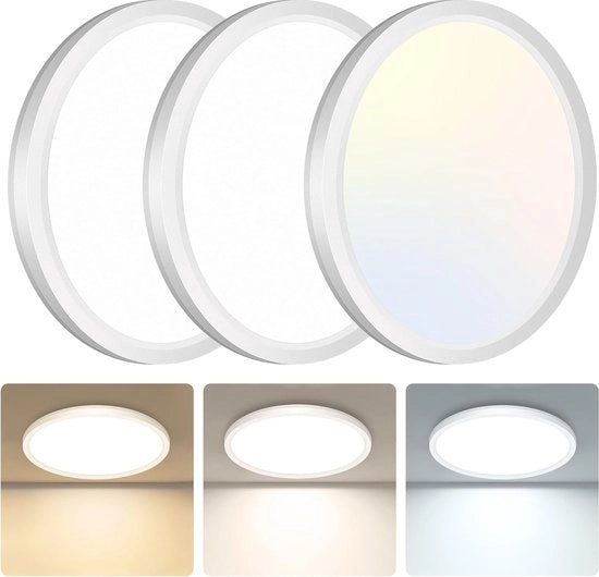 Lampada da soffitto a LED 15W - Illuminazione da soffitto rotonda discreta per bagno, cucina e ingresso - Scegli la temperatura di colore 3000K, 4000K, 6500K