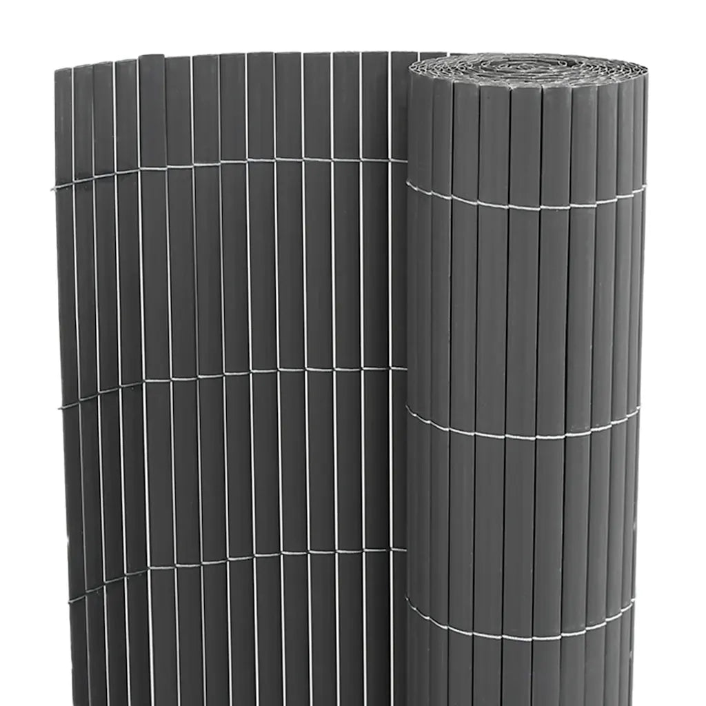 Recinzione da Giardino Bifacciale Grigia 1,8x5 m in PVC 42002627