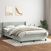 Giroletto a Molle con Materasso Grigio Chiaro 160x210cm Velluto 3318117
