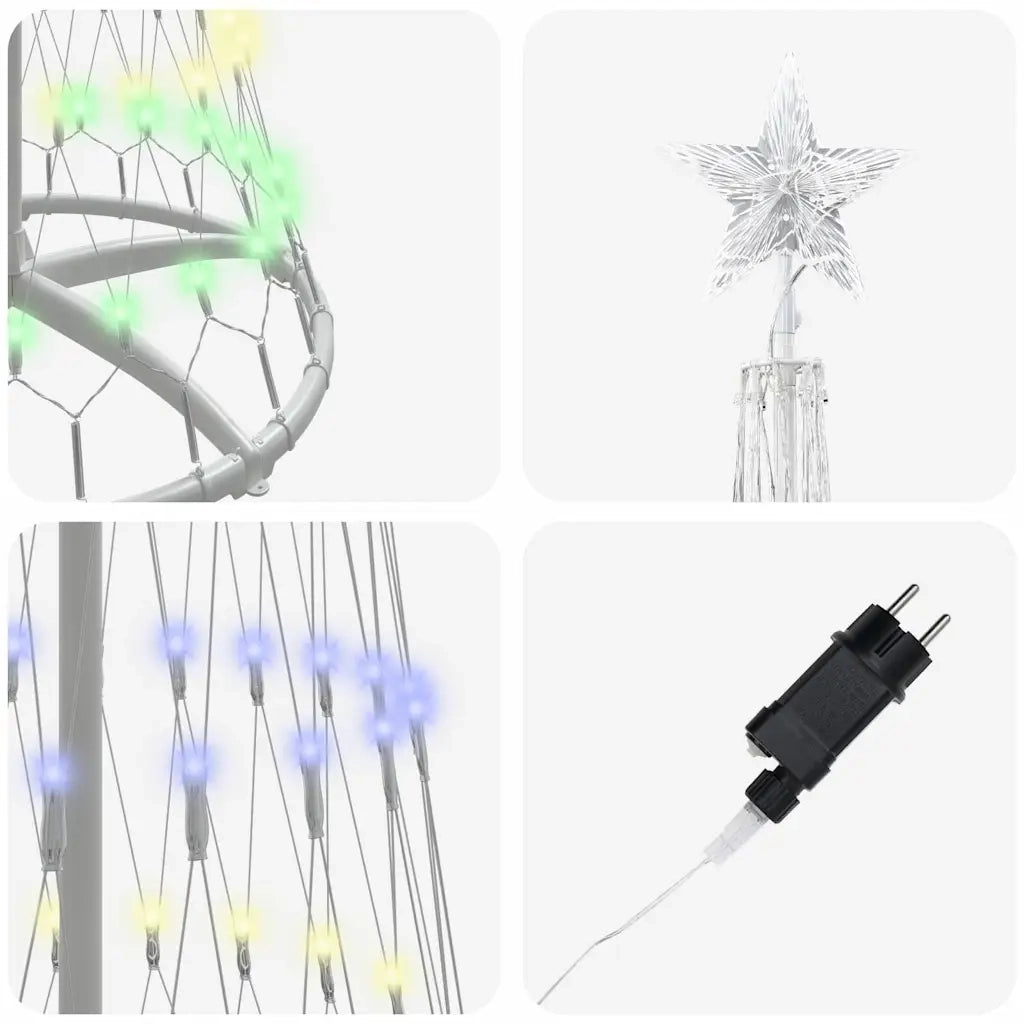 Albero di Natale LED con 290 LED Multicolore 250 cm Metallo