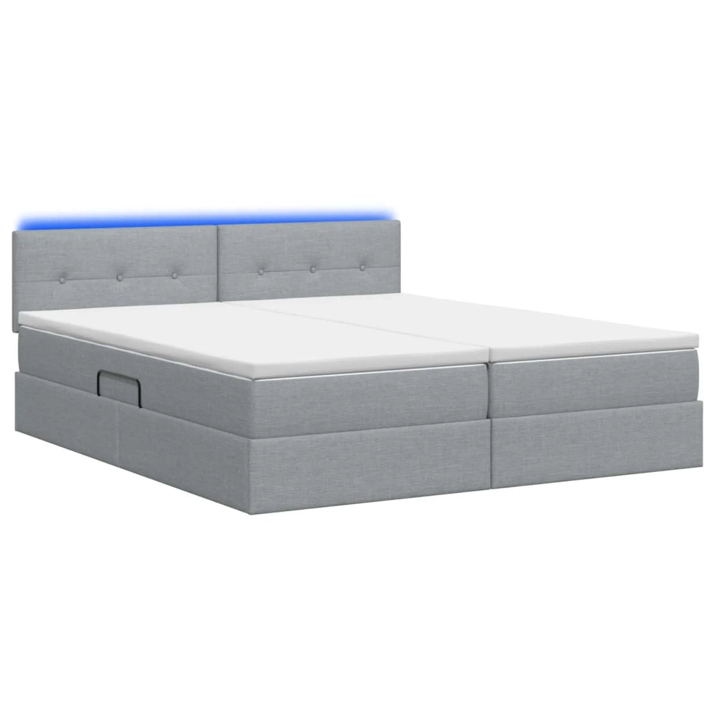Letto con contenitore LED e materasso Grigio Chiaro 3459354