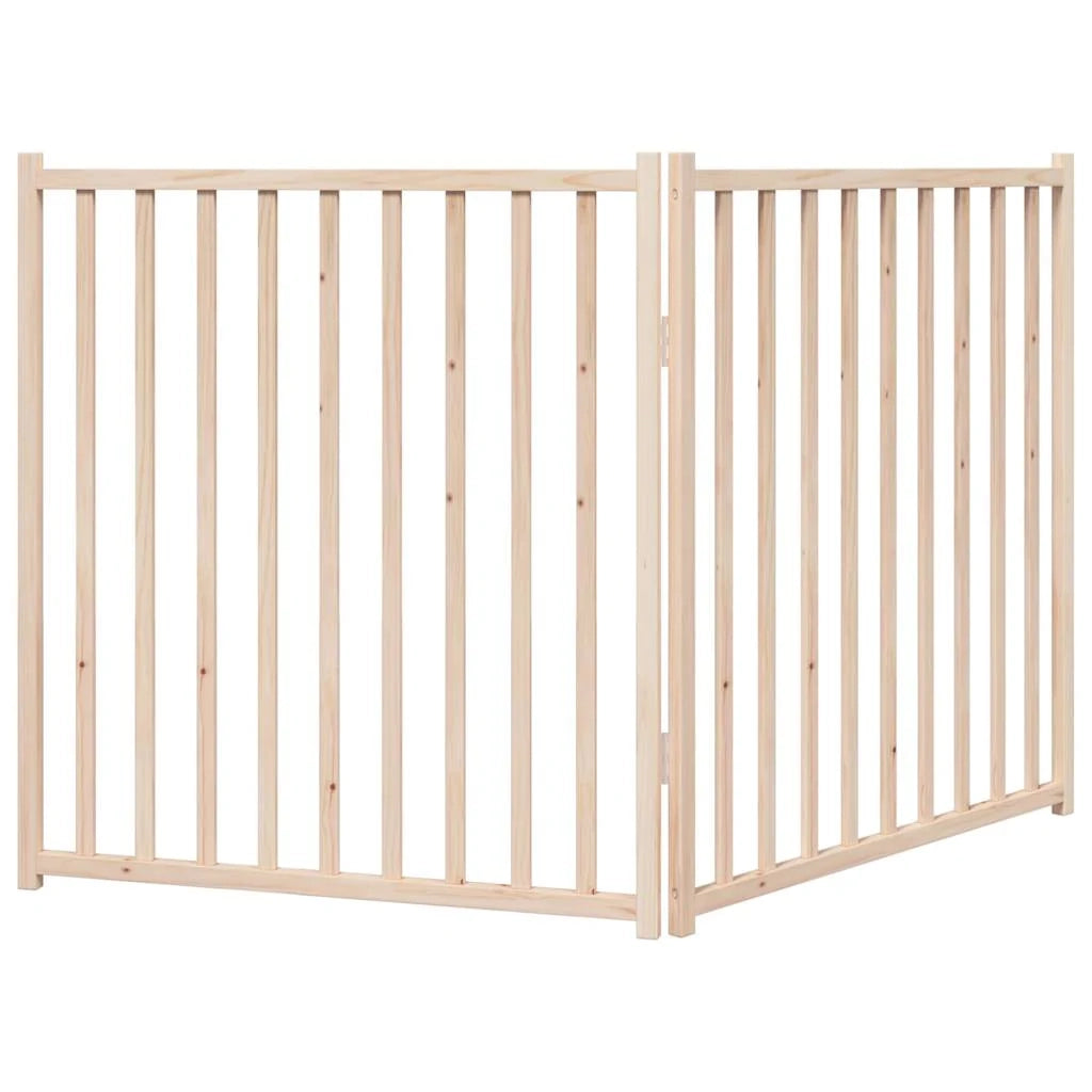 Cancelletto di sicurezza pieghevole per cani 2 pannelli 160 cm legno massello di abete marrone 02_0023052