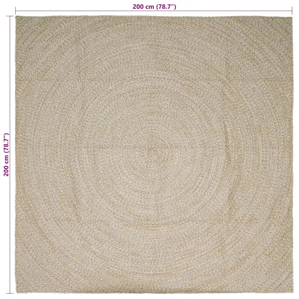Tappeti per area Naturale e Bianco 200 x 200 cm Juta 42010608