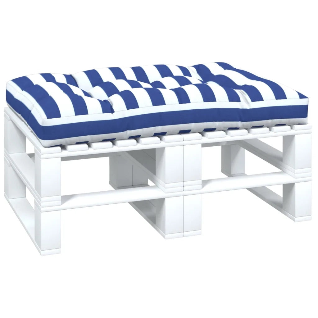 Cuscino per pallet | Cuscini per sedie Strisce Bianche e Blu 120x80x12cm in Tessuto