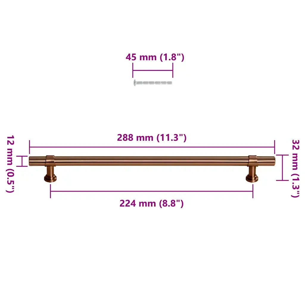 Maniglie per Mobili 5 pz Bronzo 224mm in Acciaio Inox CFW1881674