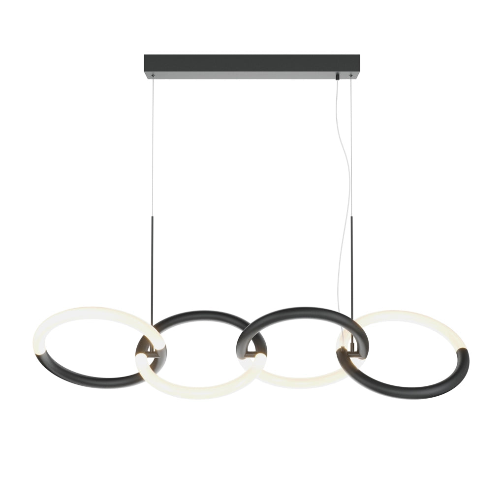 Maytoni Lampadario moderno Node 4 luci LED integrato nero metallo diffusore opaco