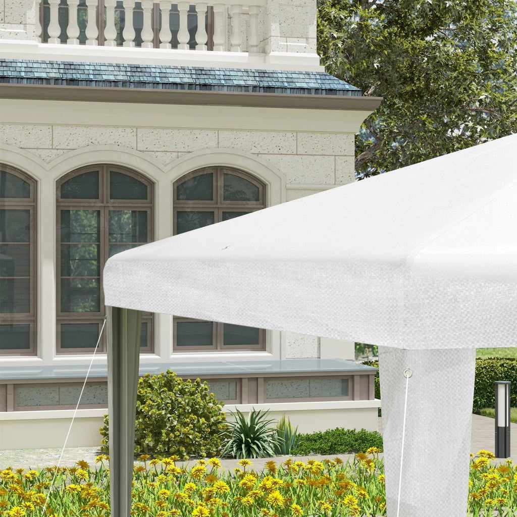 Gazebo da Giardino 293x293 cm Pieghevole e Portatile con Copertura Anti UV Bianco