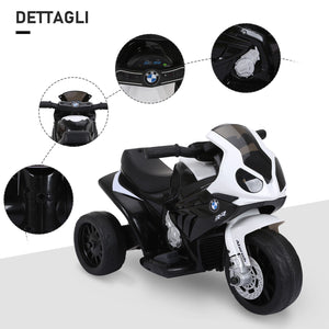 Moto Elettrica per Bambini 6V con Licenza BMW S 1000 RR Bianca