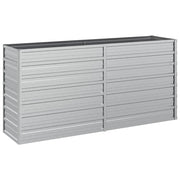 Fioriera rialzata per piante fiori patio giardino 160 x 40 x 77 cm acciaio zincato argento 02_0039374