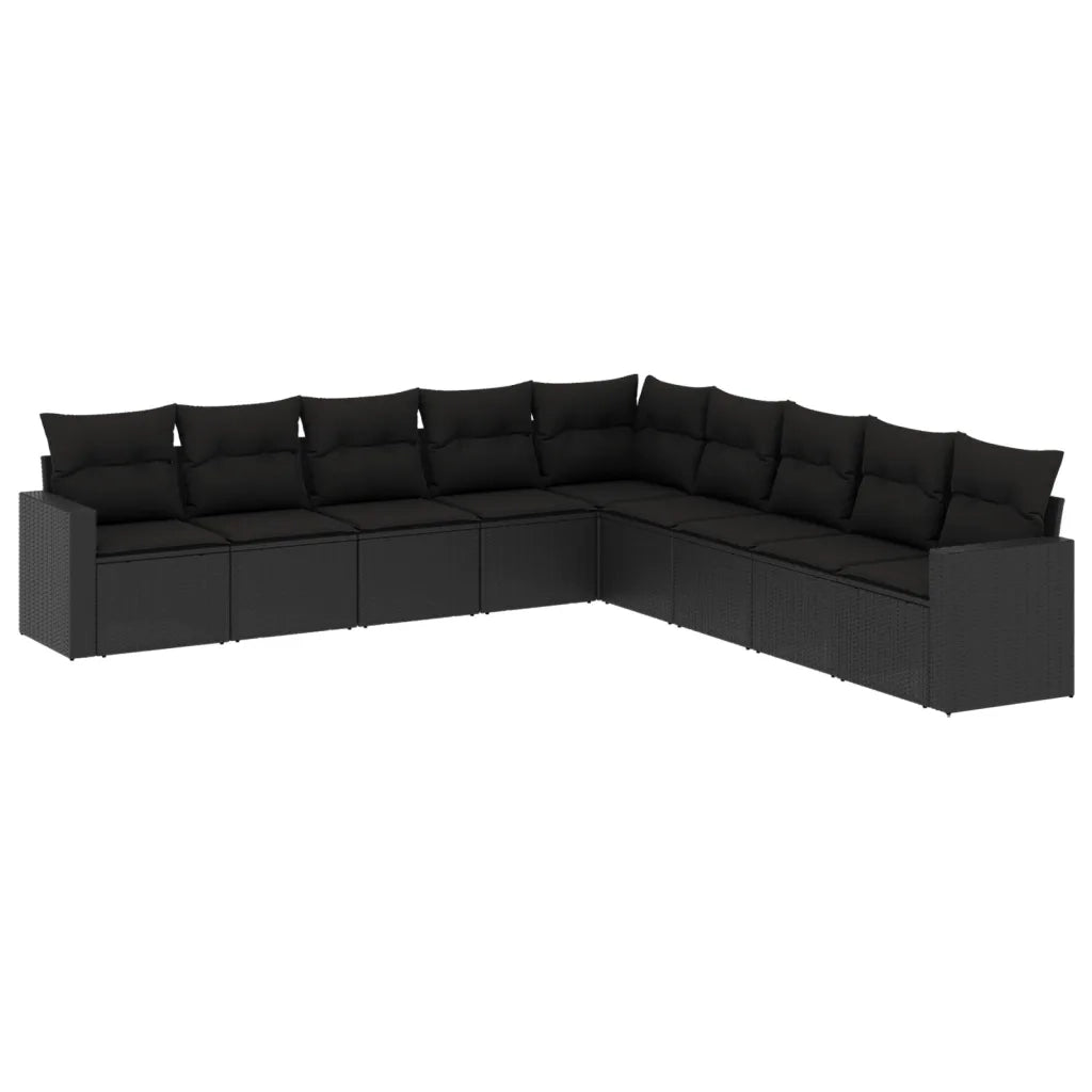 Set Divani da Giardino 9 pz con Cuscini Nero in Polyrattancod mxl 87117