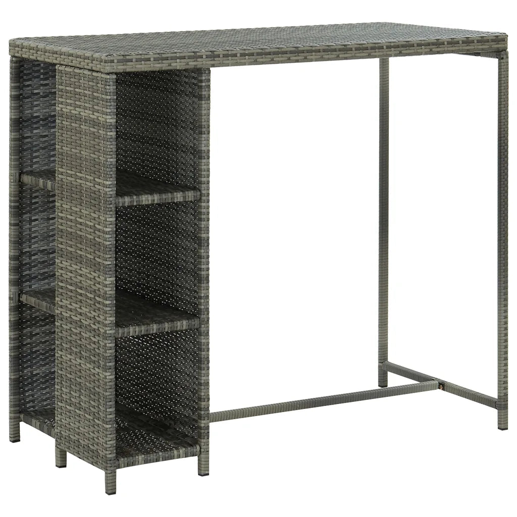 Set da Bar da Giardino 5 pz con Cuscini in Polyrattan Grigio cod mxl 45583