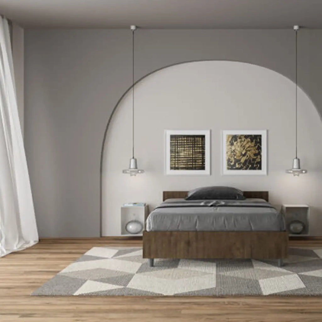 Letto una piazza e mezza contenitore 120x190 noce Nuamo