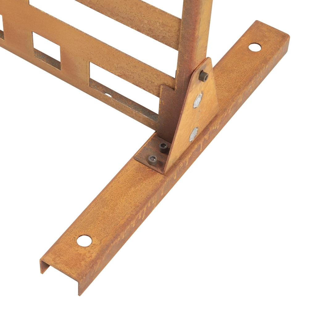 Parete divisoria per uso esterno e interno 180 x 120 x 40 cm acciaio zincato finitura ruggine 03_0009273