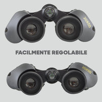 Binocolo Professionale 19x5x19 cm Ingrandimento 20X con Cinghia e Borsa Nero