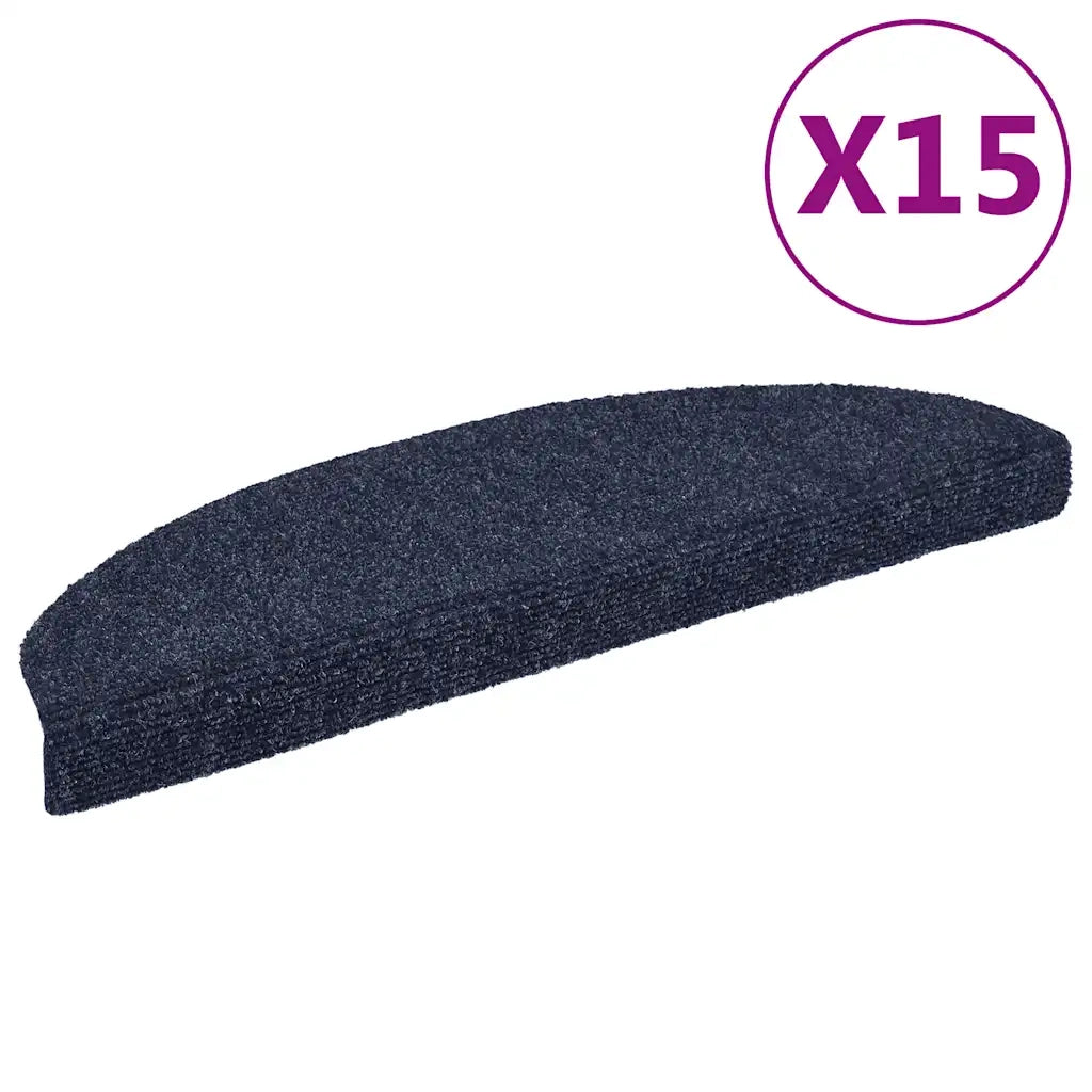 Tappetini per scale autoadesivi 15 pz 65x21x4 cm blu 132701