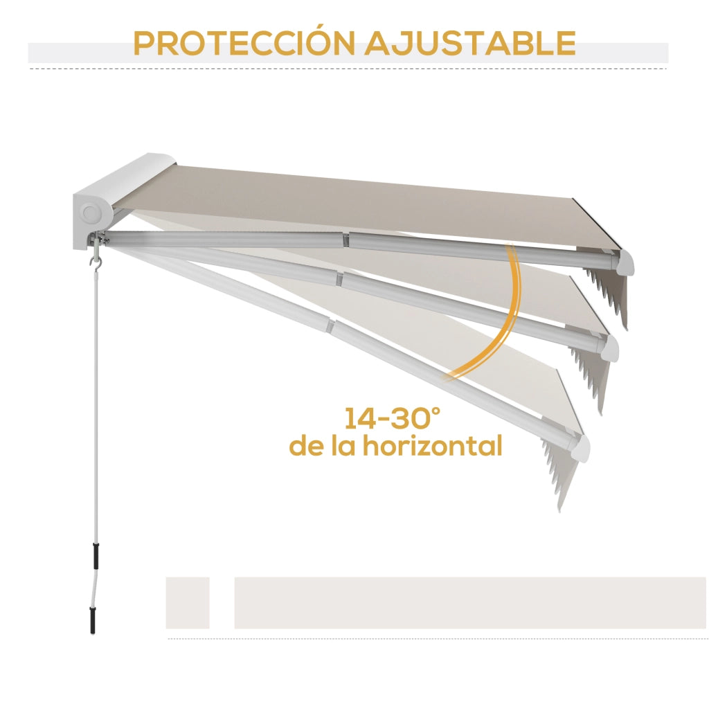Toldo Retrattile Manuale Elettrico Portatile ¨C zephmum ¨C Crema 250x200 cm Alluminio