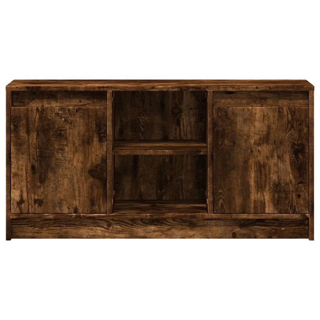Mobile TV multimediale mensola TV credenza mobile TV per sala da pranzo soggiorno camera da letto con illuminazione a LED rovere affumicato 100 x 34 x 50 cm legno ingegnerizzato marrone 02_0026473