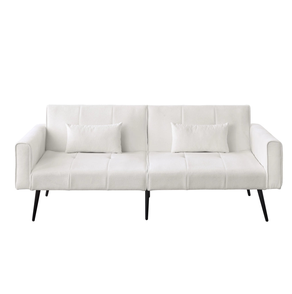 Divano letto 175x71x71 cm facile da montare in tessuto beige