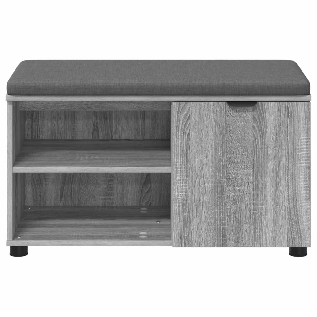 Panca per ingresso con cuscino Sonoma grigia 80 x 38 x 46 cm 891509