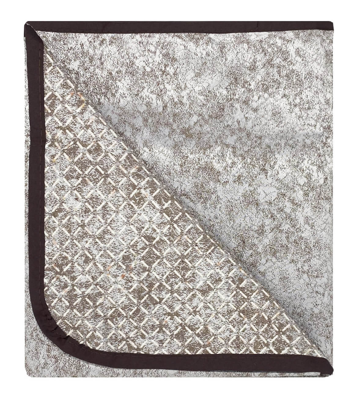 Copridivano con Copri Braccioli Seduta 125 cm in Poliestere e Cotone Marrone