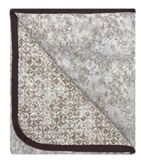 Copridivano con Copri Braccioli Seduta 125 cm in Poliestere e Cotone Marrone