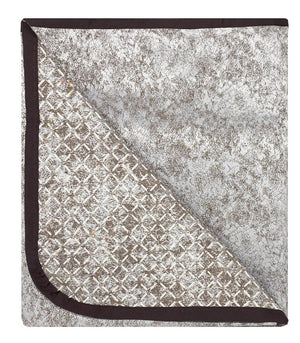 Copridivano con Copri Braccioli Seduta 125 cm in Poliestere e Cotone Marrone