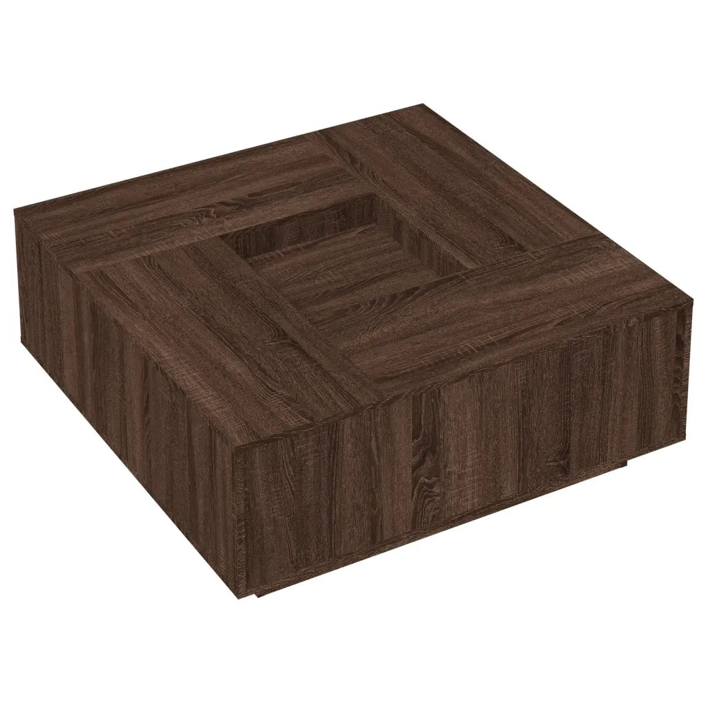 Tavolino Salotto Rovere Marrone 100x100x40 cm Legno Multistrato 3284055