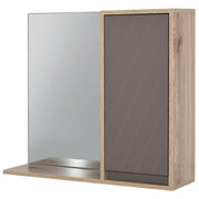Specchio con mobiletto bagno sospeso ¨C zephmum ¨C 57x14,2x49,2 cm rovere grigio