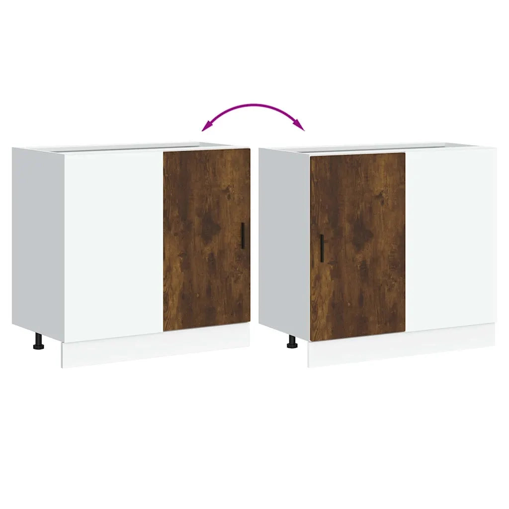 vidaXL Mobile Base Lavello “Lyon” Rovere Fumo in Legno Multistrato