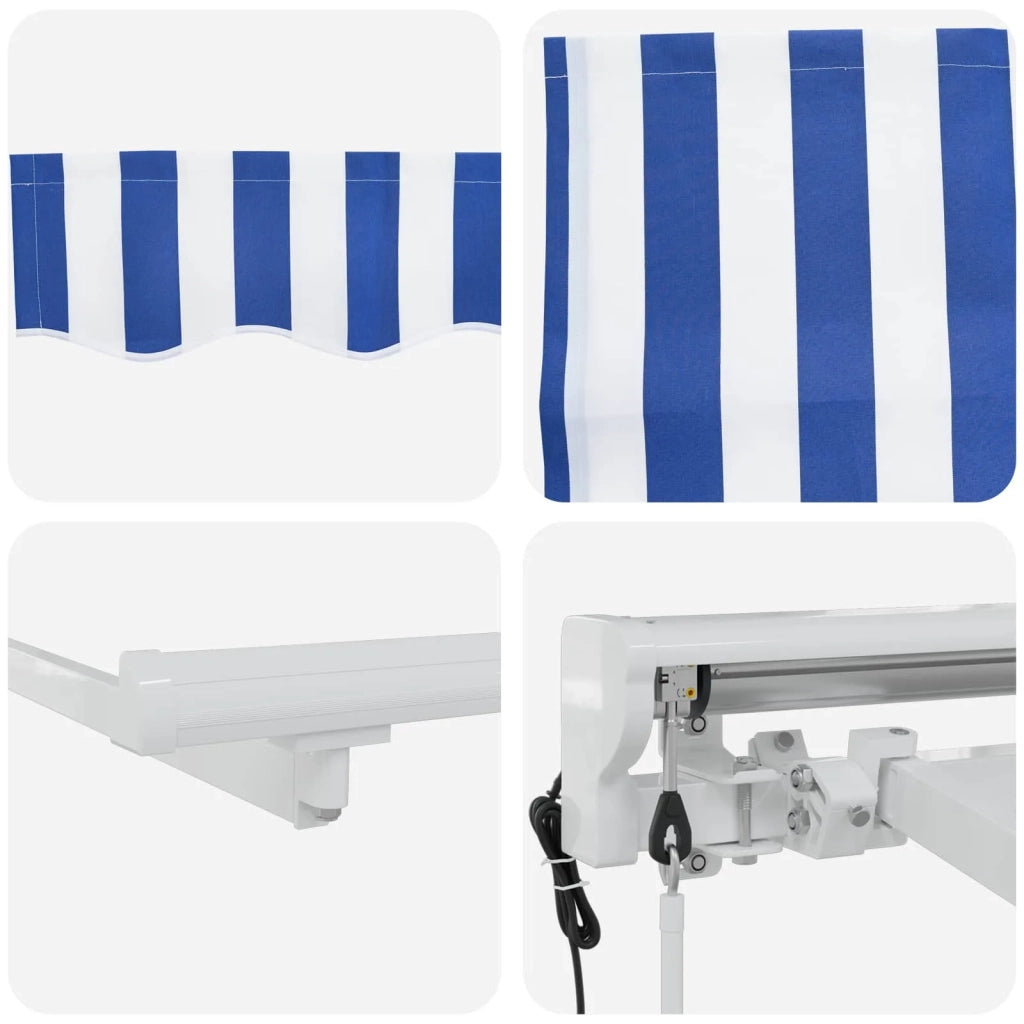 Tettuccio Elettrico Retrattile Blu e Bianco 4 × 3 m 3420990