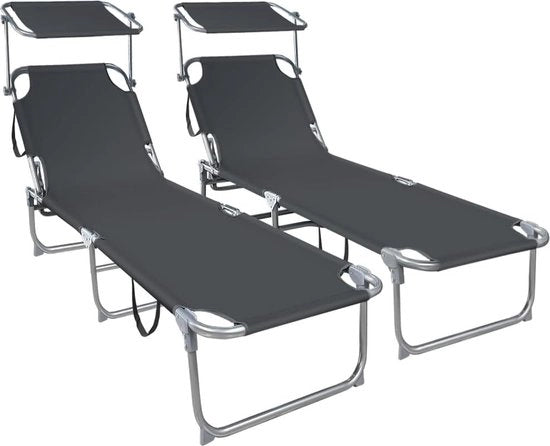 Sedia Esterna con Ombrellone - Regolabile e Ripiegabile - Capacità di Sostegno fino a 110 kg - Ideale per Giardino, Terrazza, e Piscina