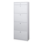 Scarpiera 4 Ante 1 Cassetto P29 Kit Bianco Fiammato cm 63x29x164h - Sarmog