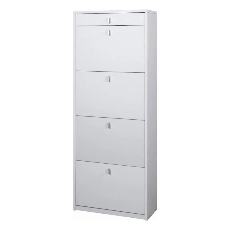 Scarpiera 4 Ante 1 Cassetto P29 Kit Bianco Fiammato cm 63x29x164h - Sarmog