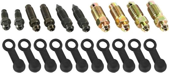 Set di rilasci lucciole idraulici per cilindri motociclistici principali - Set da 10 pezzi, adatto per sistema di freno a mano - Dimensioni diverse -