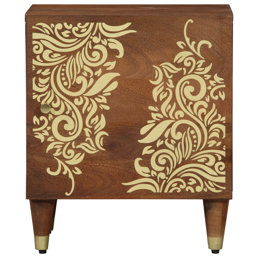 Comodino 40x33x46 cm Legno Massello Mango